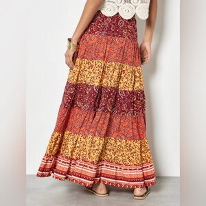 APRICOT 🍑 - Patchwork, Print Tiered Skirt